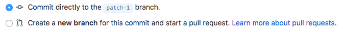 Commit directly to the `patch-1` branch. 