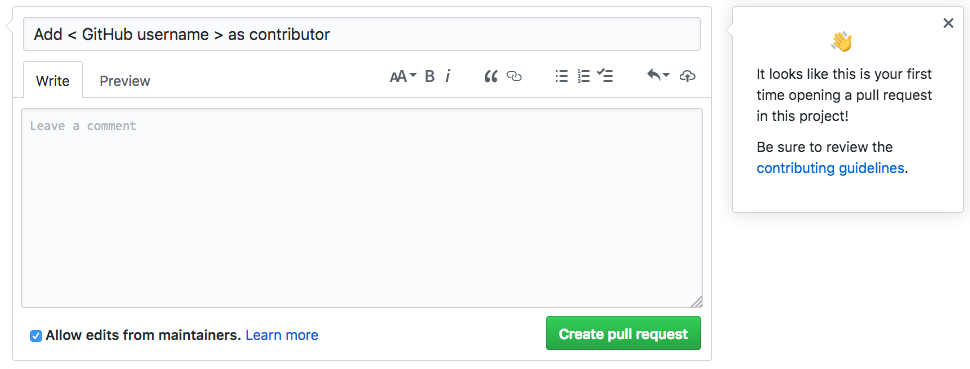 Pull request description. 