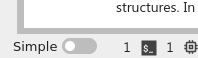 screenshot of jupyterlab showing a toggle labelled simple. 