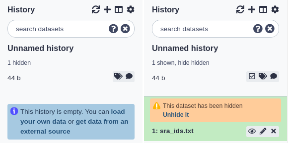 Hiding dataset. 