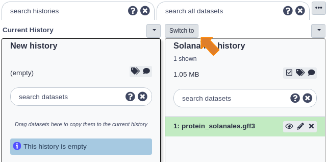 Switch to history. 