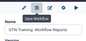 screenshot of the floppy disk button to save the workflow. 
