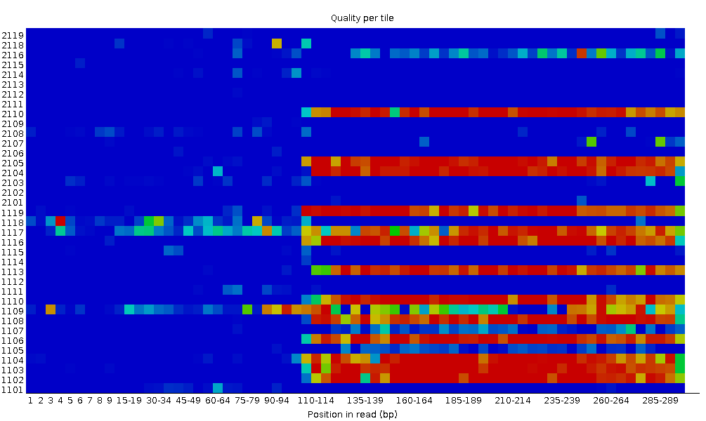 Per tile sequence quality. 