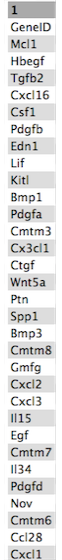 Heatmap genes. 