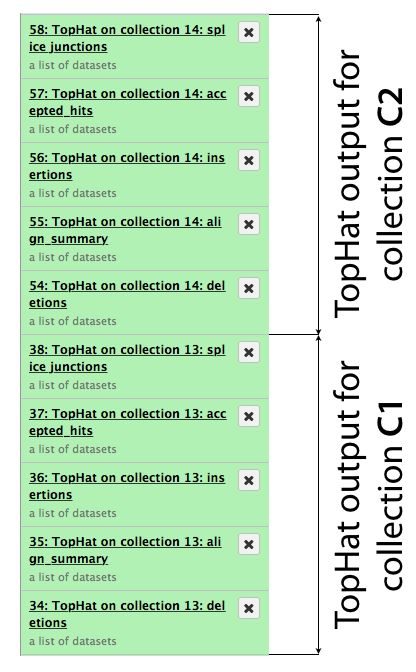 TopHat outputs for both collections. 